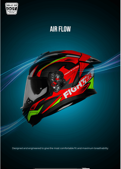 STEELBIRD SBH-57 ISS FIGHTER F7 GLOSSY BLACK/ORANGE C/V 580MM WITH